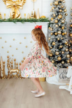 Holly Jolly Christmas 3/4 Sleeve Pocket Twirl Dress by Mila & Rose ®