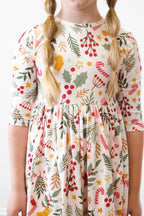 Holly Jolly Christmas 3/4 Sleeve Pocket Twirl Dress by Mila & Rose ®