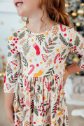 Holly Jolly Christmas 3/4 Sleeve Pocket Twirl Dress by Mila & Rose ®
