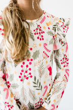 Holly Jolly Christmas L/S Ruffle Tee by Mila & Rose ®