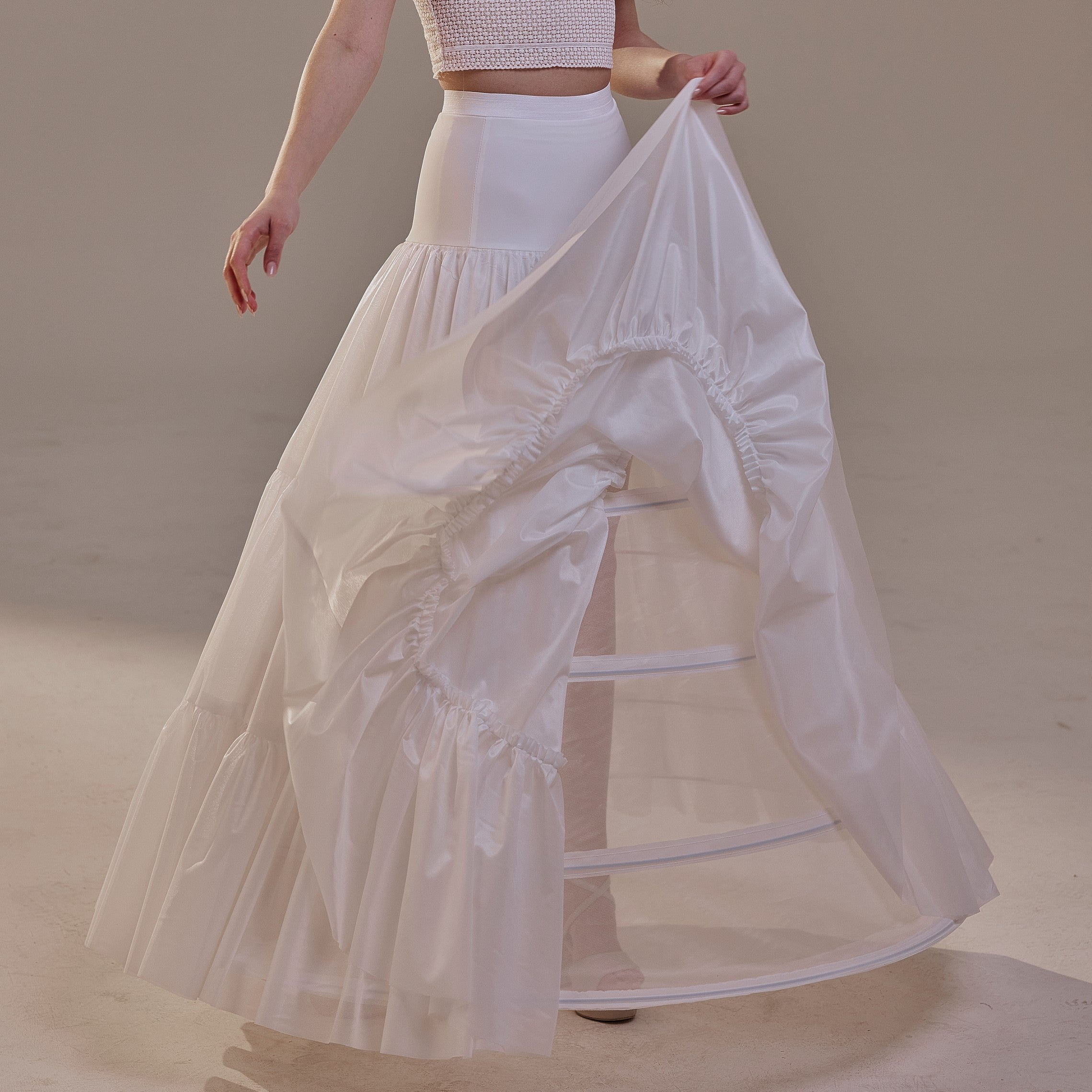 Hoop Petticoat Skirt with Two Layers and Corsage , Crinoline Petticoat with Concealed Hoops , Bridal Slip for Volume & Elegance by Bridal Port