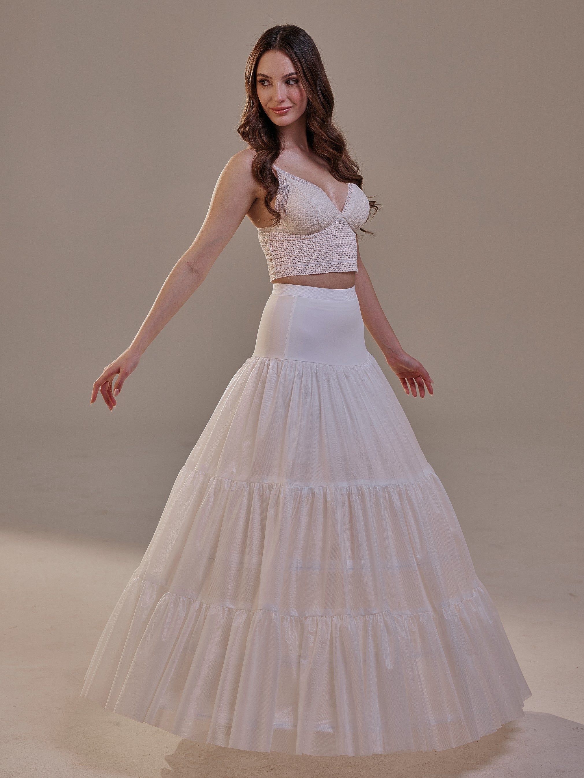 Hoop Petticoat Skirt with Two Layers and Corsage , Crinoline Petticoat with Concealed Hoops , Bridal Slip for Volume & Elegance by Bridal Port