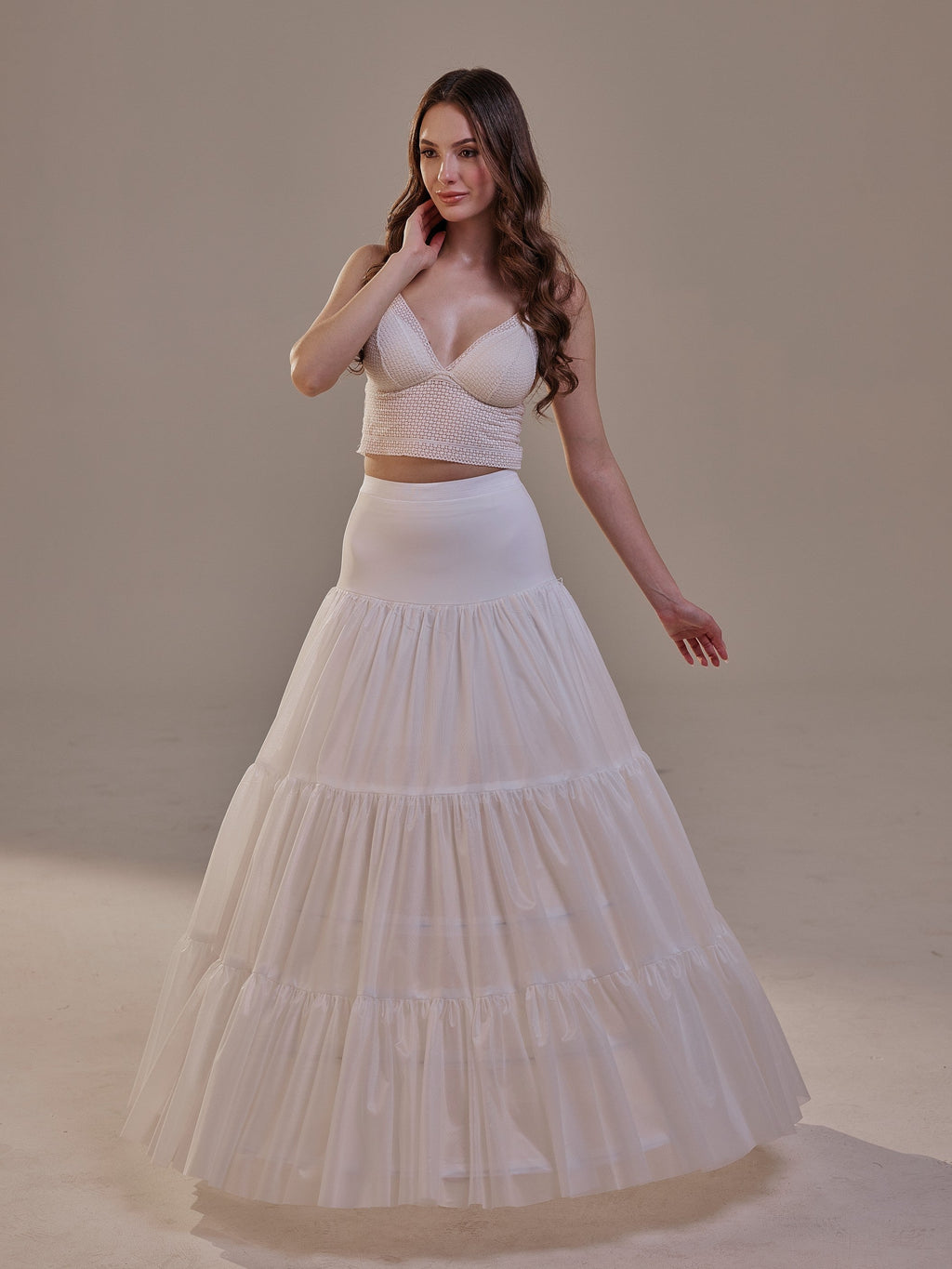 Hoop Petticoat Skirt with Two Layers and Corsage , Crinoline Petticoat with Concealed Hoops , Bridal Slip for Volume & Elegance by Bridal Port