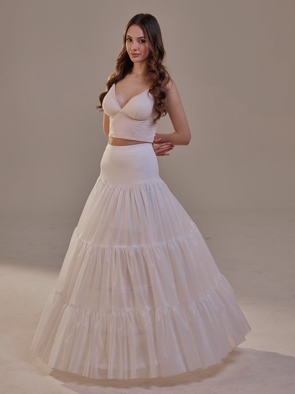 Hoop Petticoat Skirt with Two Layers and Corsage , Crinoline Petticoat with Concealed Hoops , Bridal Slip for Volume & Elegance by Bridal Port