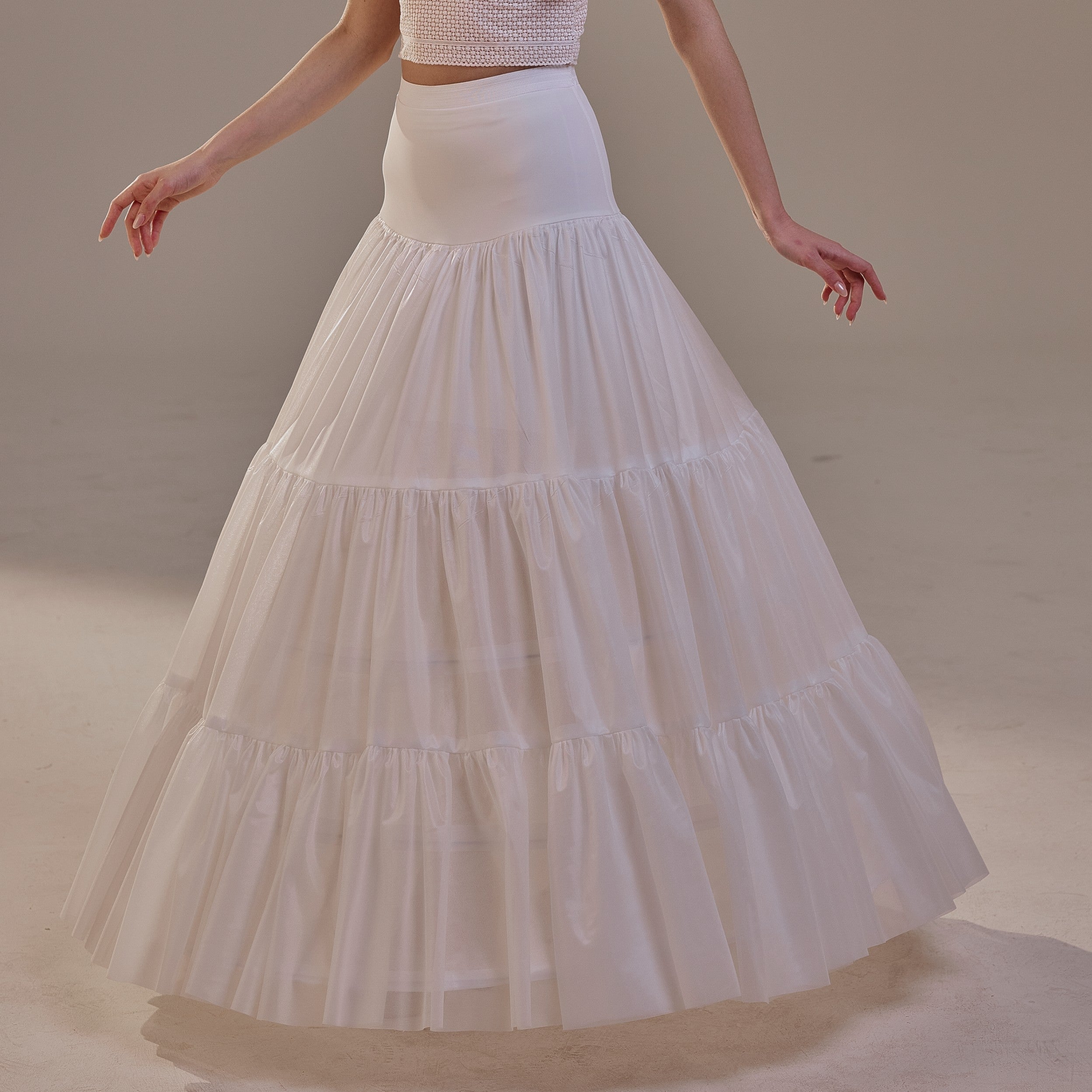 Hoop Petticoat Skirt with Two Layers and Corsage , Crinoline Petticoat with Concealed Hoops , Bridal Slip for Volume & Elegance by Bridal Port