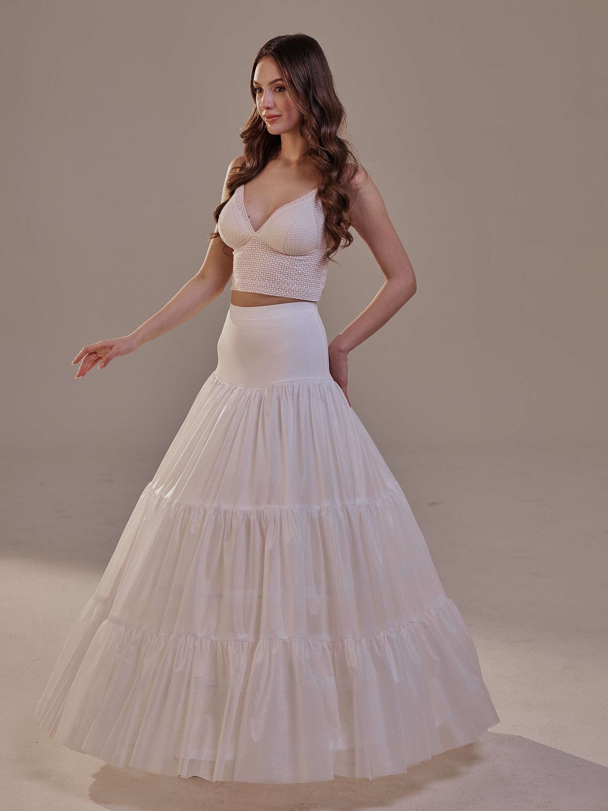 Hoop Petticoat Skirt with Two Layers and Corsage , Crinoline Petticoat with Concealed Hoops , Bridal Slip for Volume & Elegance by Bridal Port