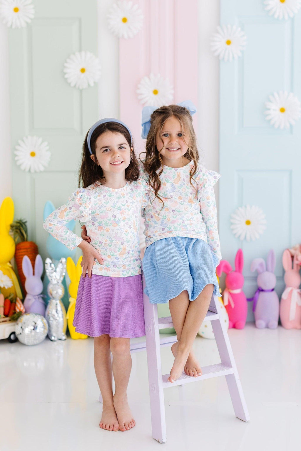 Hoppy Easter L/S Ruffle Tee by Mila & Rose ®