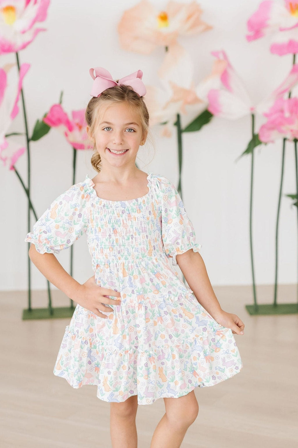 Hoppy Easter Smocked Ruffle Dress by Mila & Rose ®