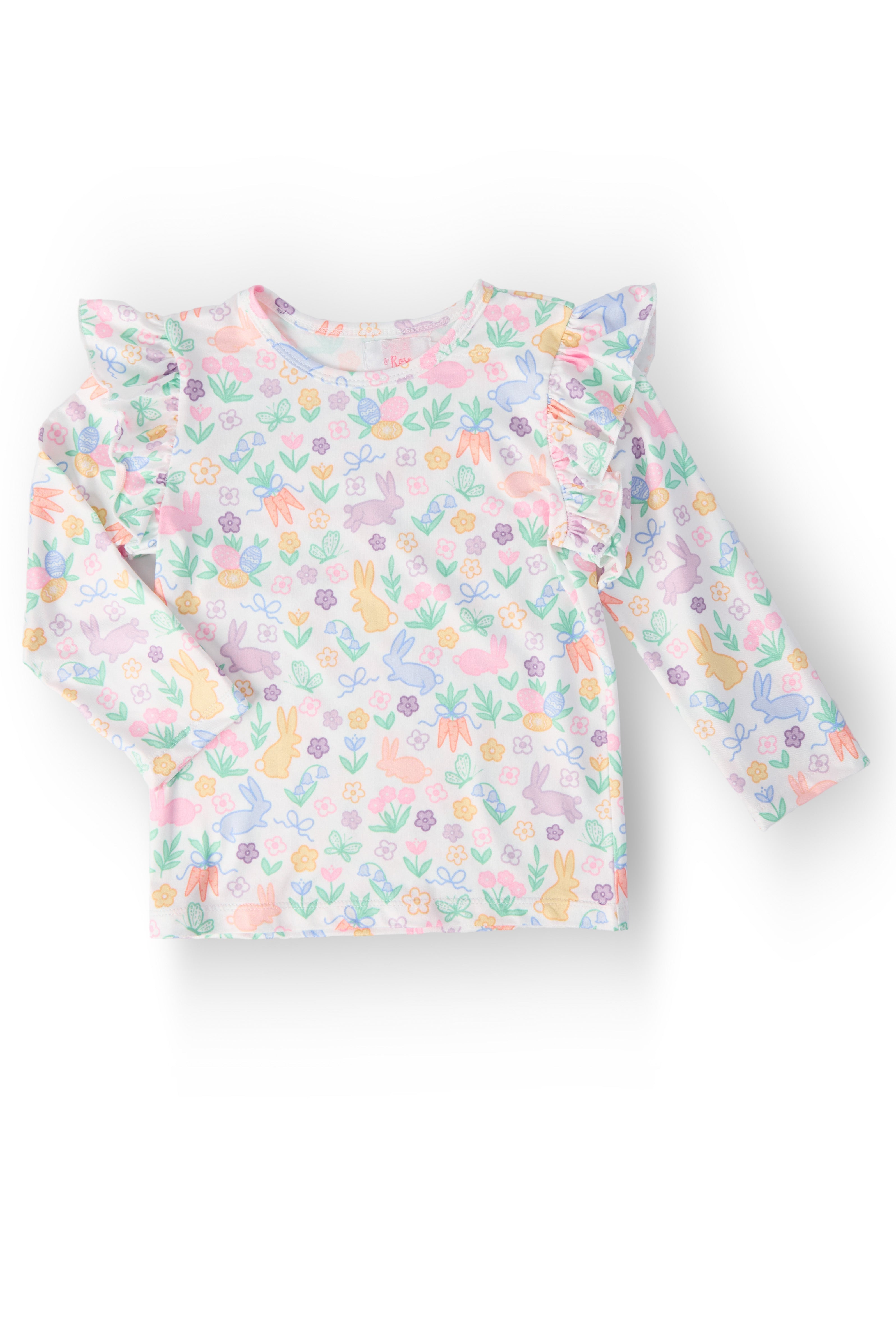 Hoppy Easter L/S Ruffle Tee by Mila & Rose ®
