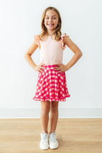 Hot Pink Gingham Ruffle Twirl Skort by Mila & Rose ®