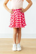 Hot Pink Gingham Ruffle Twirl Skort by Mila & Rose ®