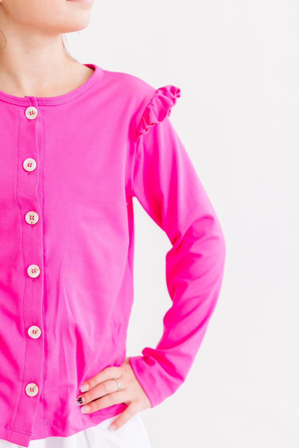 Hot Pink Ruffle Cardigan by Mila & Rose ®