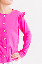 Hot Pink Ruffle Cardigan by Mila & Rose ®