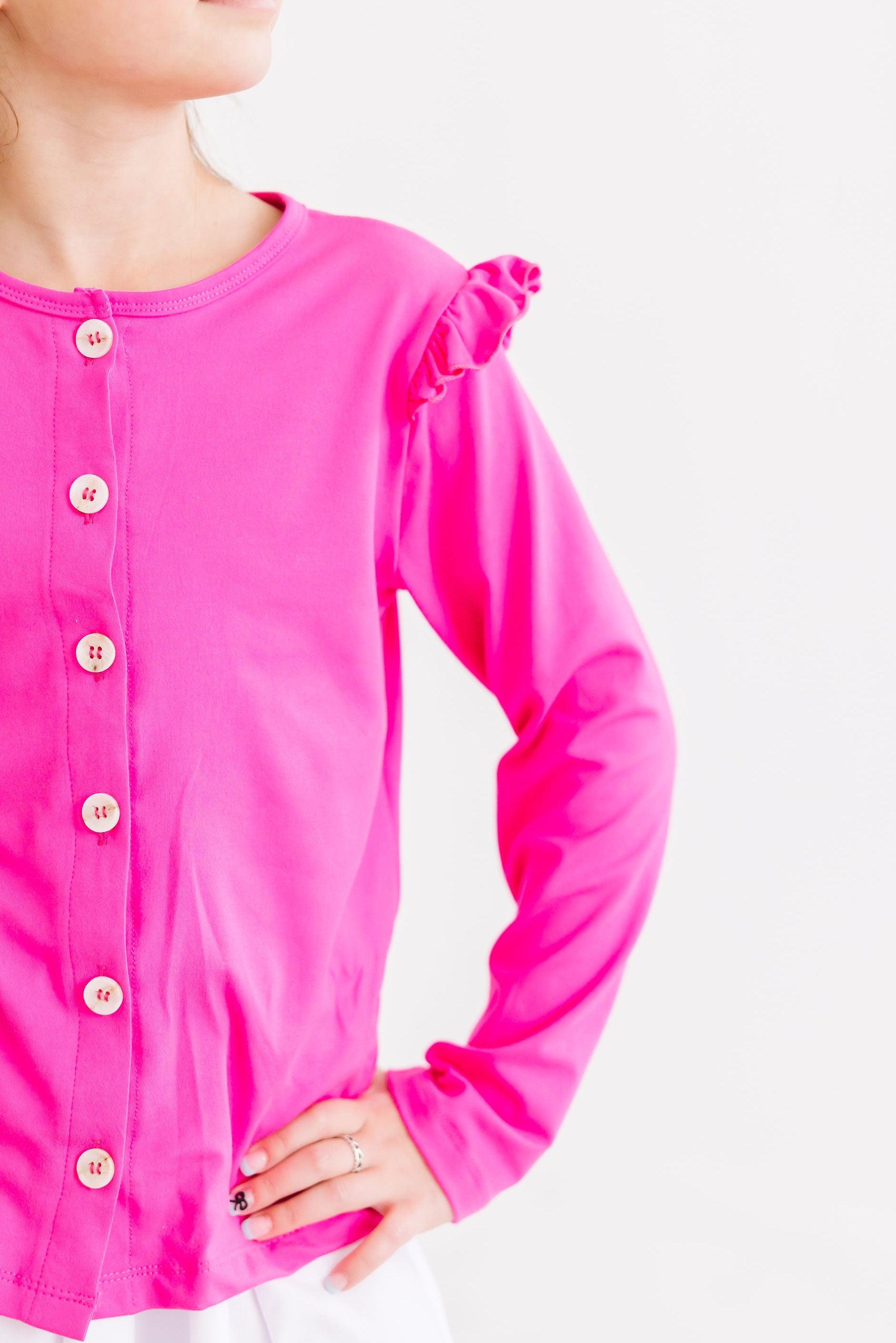 Hot Pink Ruffle Cardigan by Mila & Rose ®