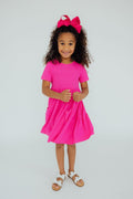 Hot Pink S/S Pocket Twirl Dress by Mila & Rose ®
