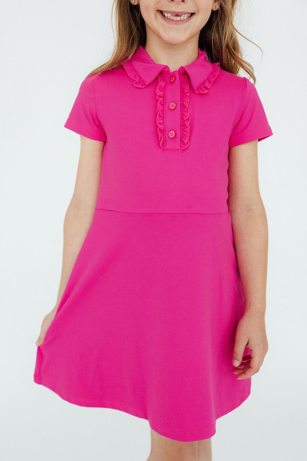 Hot Pink S/S Polo Dress by Mila & Rose ®