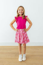 Hot Pink S/S Ruffle Tee by Mila & Rose ®
