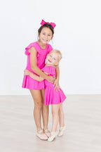 Hot Pink S/S Twirl Leotard by Mila & Rose ®