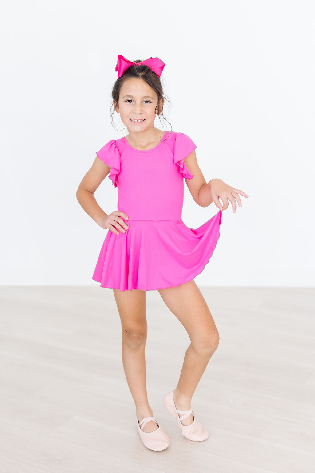 Hot Pink S/S Twirl Leotard by Mila & Rose ®