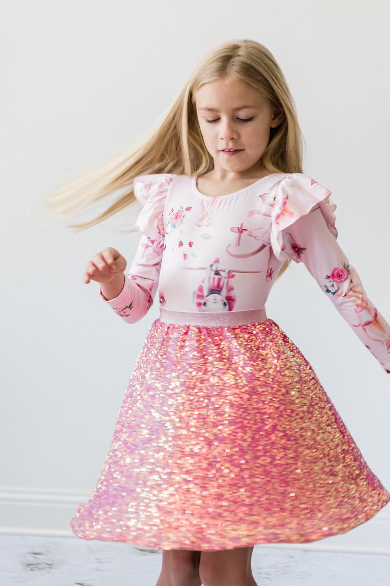 Hot Pink Sequin Twirl Skort by Mila & Rose ®