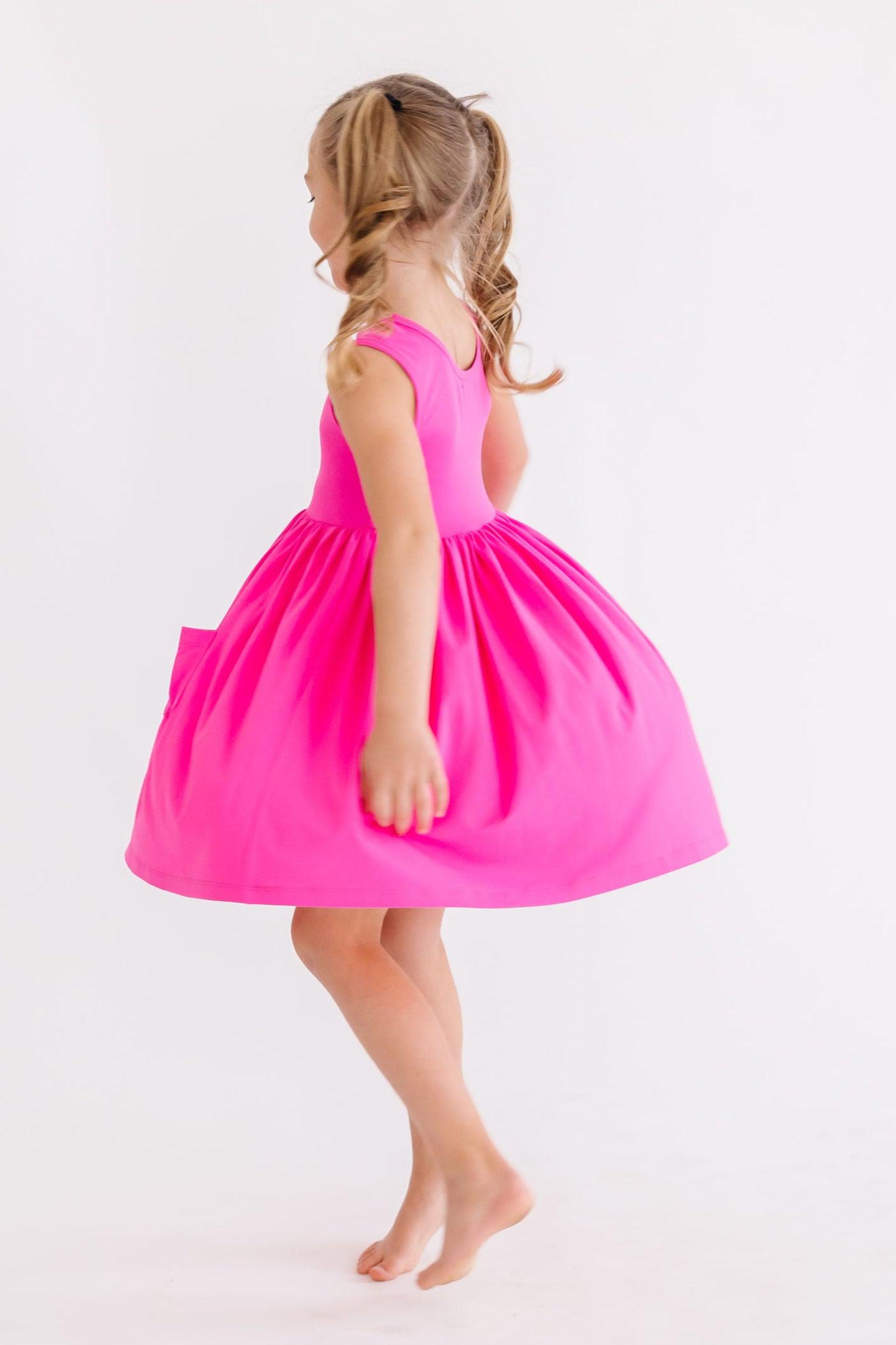 Hot Pink Tank Pocket Twirl Dress by Mila & Rose ®