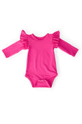 Hot Pink L/S Flutter Bodysuit by Mila & Rose ®