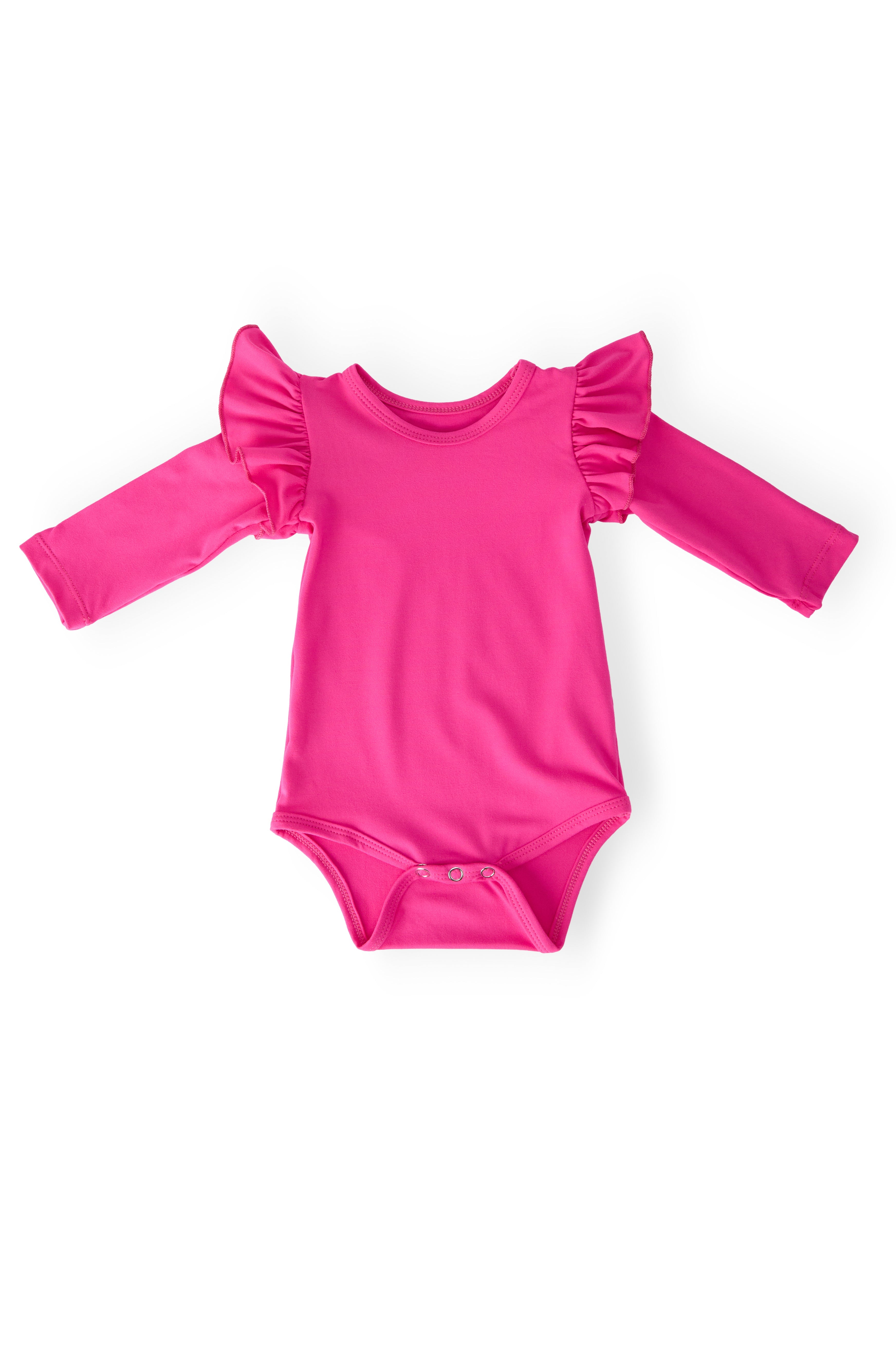 Hot Pink L/S Flutter Bodysuit by Mila & Rose ®