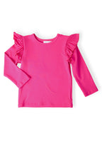 Hot Pink L/S Ruffle Tee by Mila & Rose ®