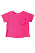 Hot Pink Ruffle Pocket Tee by Mila & Rose ®