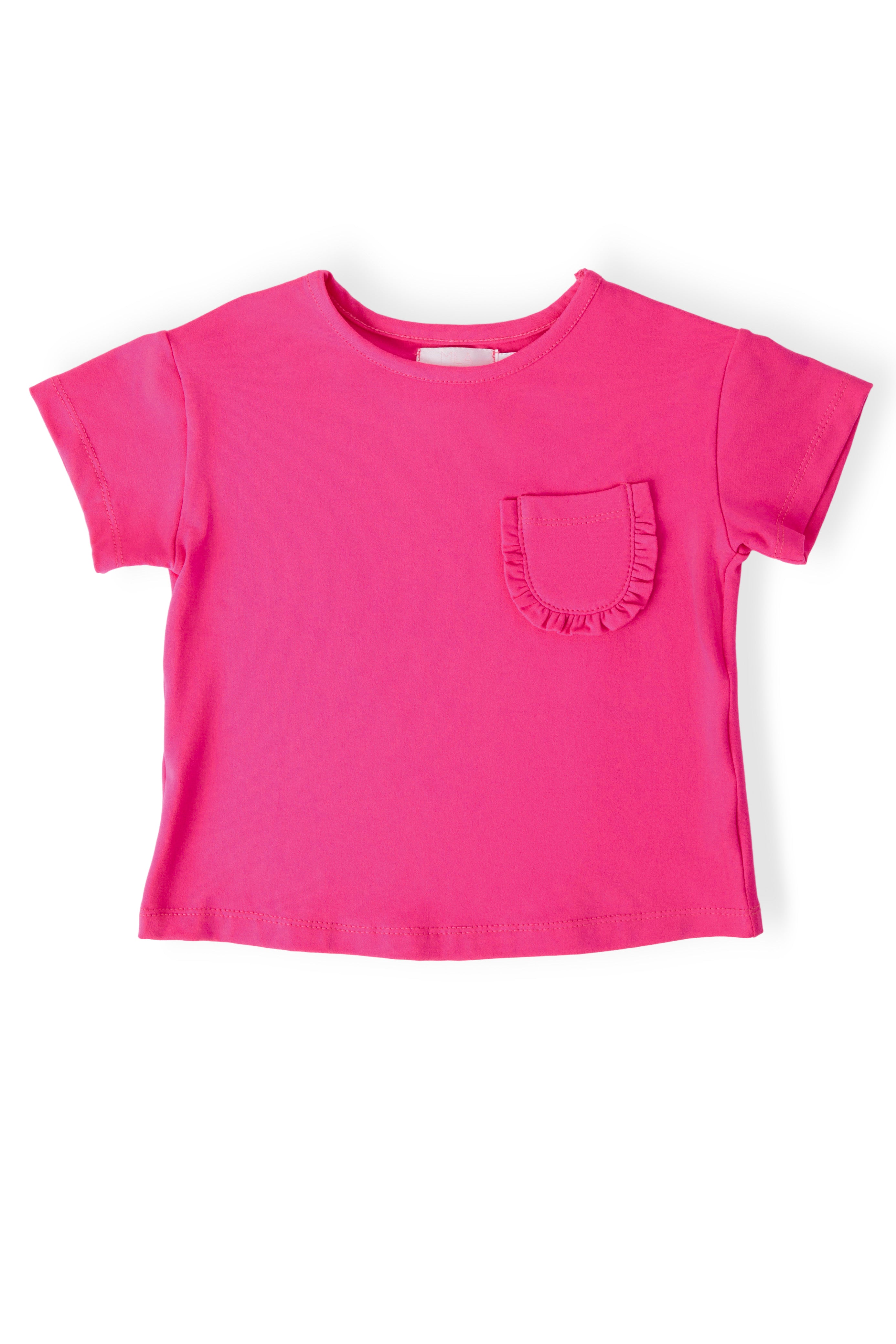 Hot Pink Ruffle Pocket Tee by Mila & Rose ®