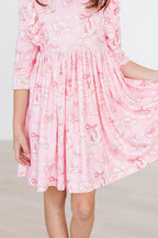 Howdy 3/4 Sleeve Ruffle Twirl Dress by Mila & Rose ®