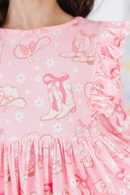 Howdy 3/4 Sleeve Ruffle Twirl Dress by Mila & Rose ®