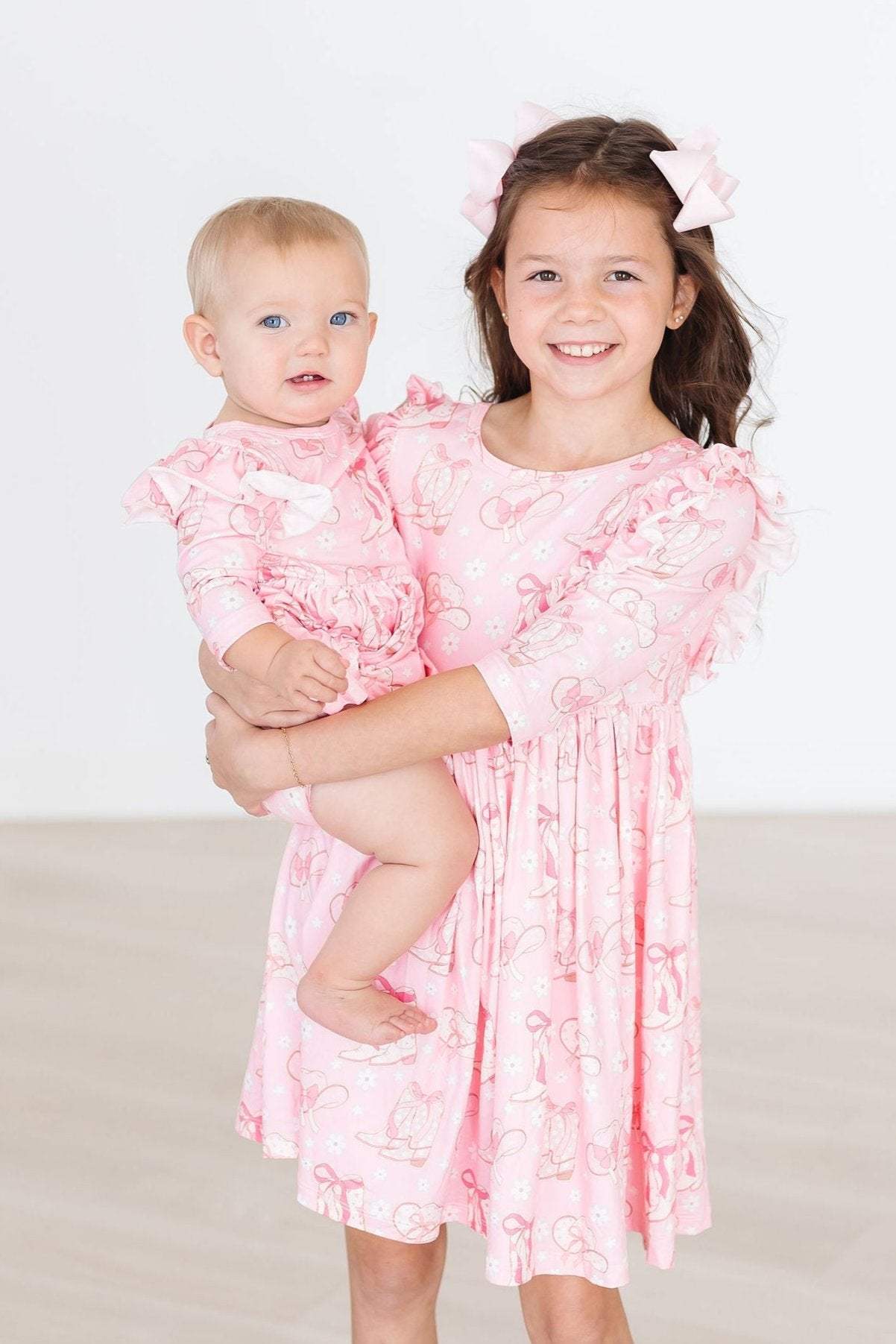 Howdy 3/4 Sleeve Ruffle Twirl Dress by Mila & Rose ®