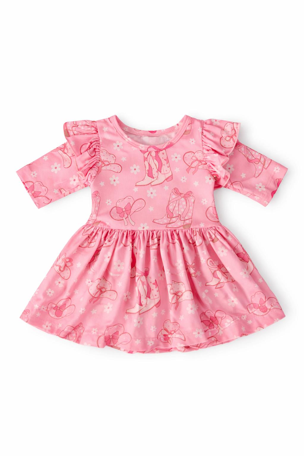Howdy 3/4 Sleeve Flutter Twirl Bodysuit by Mila & Rose ®