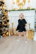 Hunter Green Velvet Sequin Dress by Mila & Rose ®