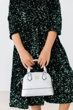 Hunter Green Velvet Sequin Dress by Mila & Rose ®