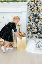 Hunter Green Velvet Sequin Dress by Mila & Rose ®