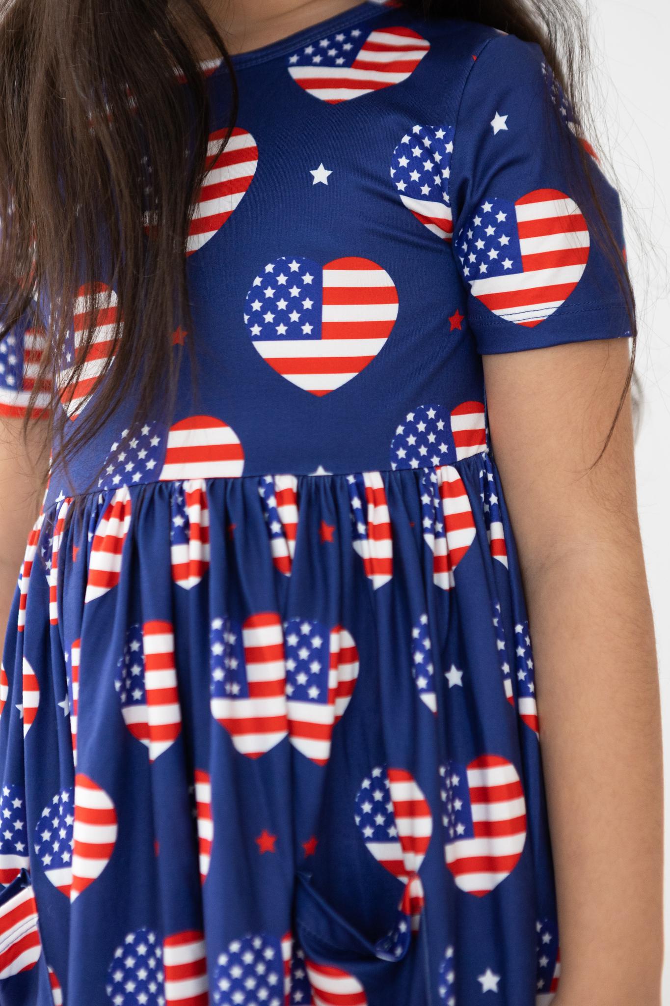 I Heart the USA S/S Pocket Twirl Dress by Mila & Rose ®