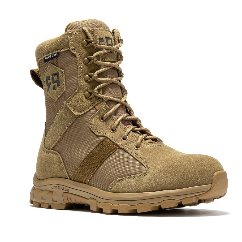 ROCKROOSTER Colmar Coyote 8 inch Suede Leather Waterproof Tactical & Military Boots AB500 by Rock Rooster Footwear Inc
