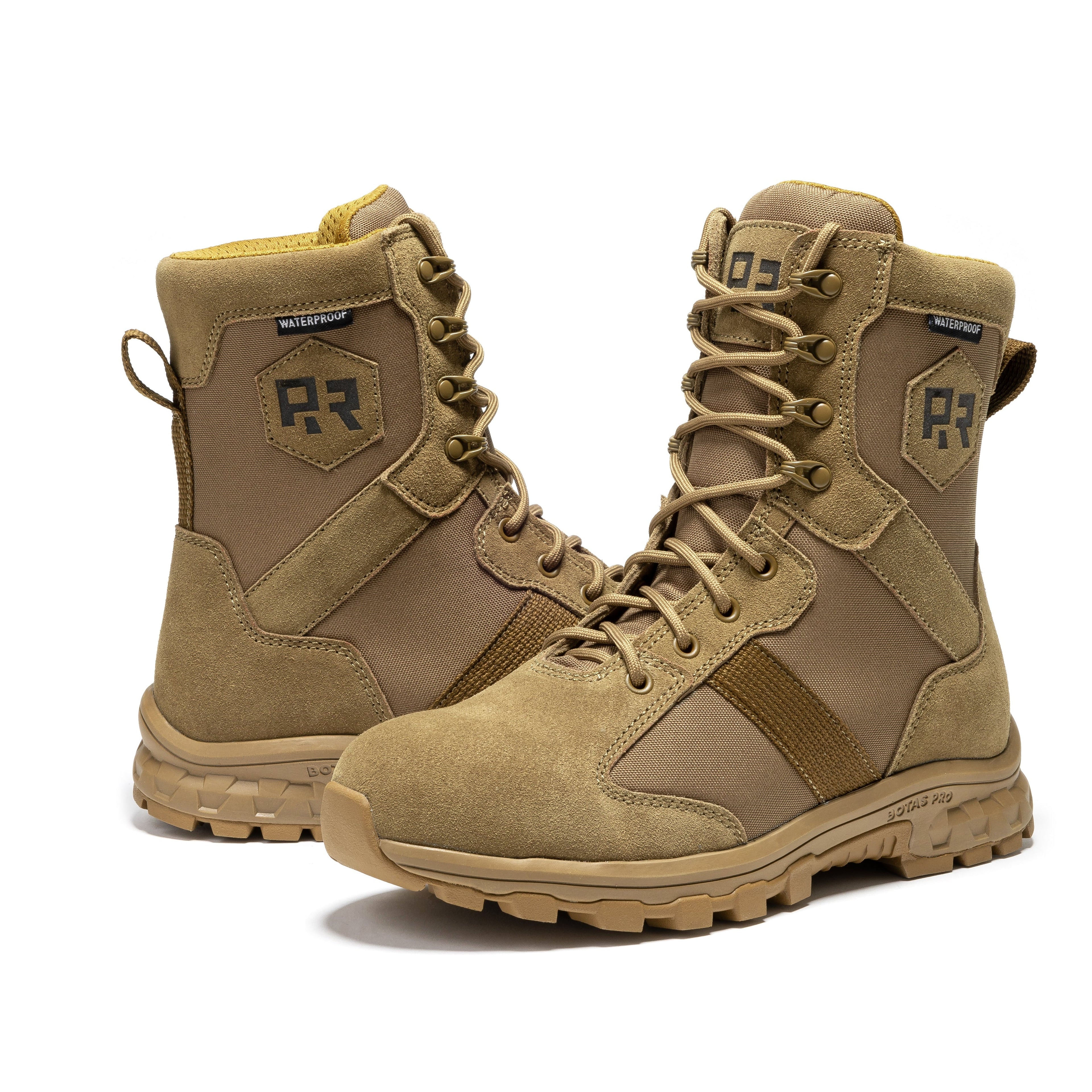 ROCKROOSTER Colmar Coyote 8 inch Suede Leather Waterproof Tactical & Military Boots AB500 by Rock Rooster Footwear Inc