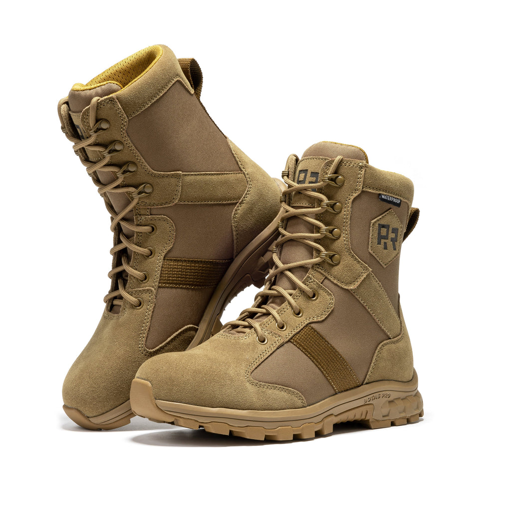 ROCKROOSTER Colmar Coyote 8 inch Suede Leather Waterproof Tactical & Military Boots AB500 by Rock Rooster Footwear Inc