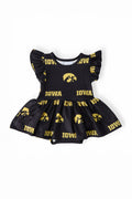 Iowa Black Tigerhawk S/S Flutter Twirl Bodysuit by Mila & Rose ®