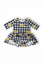 Iowa Plaid Tigerhawk 3/4 Sleeve Twirl Bodysuit by Mila & Rose ®