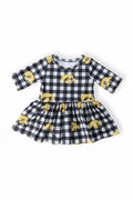 Iowa Plaid Tigerhawk 3/4 Sleeve Twirl Bodysuit by Mila & Rose ®