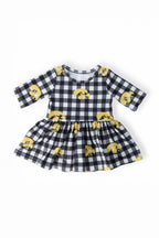 Iowa Plaid Tigerhawk 3/4 Sleeve Twirl Bodysuit by Mila & Rose ®