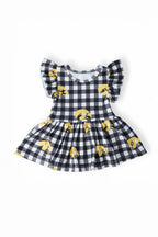 Iowa Plaid Tigerhawk S/S Flutter Twirl Bodysuit by Mila & Rose ®