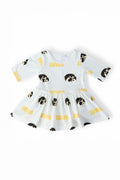 Iowa White Tigerhawk 3/4 Sleeve Twirl Bodysuit by Mila & Rose ®