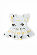 Iowa White Tigerhawk S/S Flutter Twirl Bodysuit by Mila & Rose ®