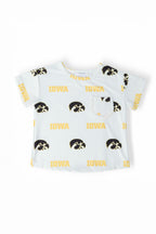 Iowa White Tigerhawk Ruffle Pocket Tee by Mila & Rose ®