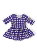 JMU Plaid Duke Dog 3/4 Sleeve Twirl Bodysuit by Mila & Rose ®